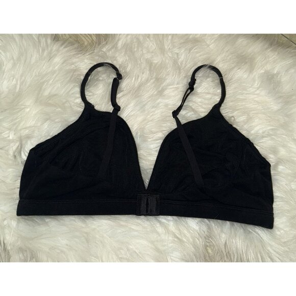SKIMS Cotton Jersey Triangle Bra Bralette Wire Free Womens XL XLarge Black - Picture 4 of 6